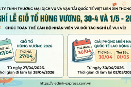Lịch nghỉ LỄ GIỖ TỔ HÙNG VƯƠNG, 30/4-1/5